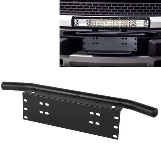 Universal License Plate Bumper Frame for Off-Road Jeep LED Work Light Bar Mounting Bracket with Front Bucket