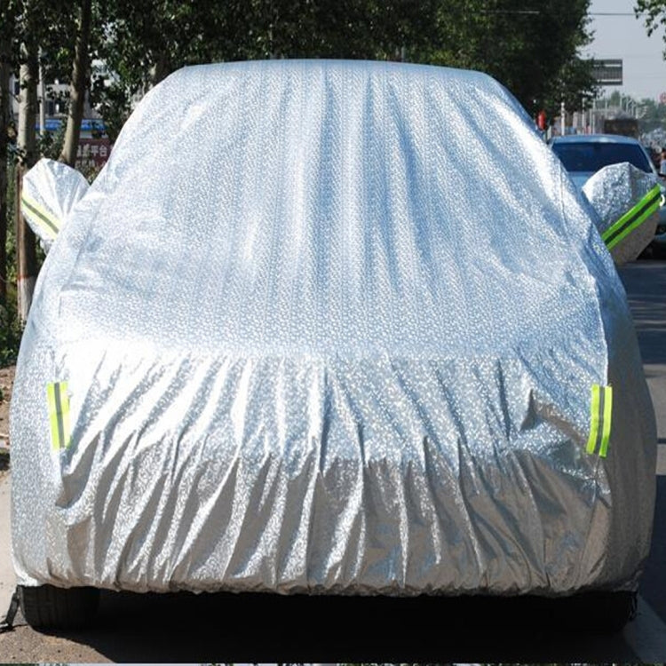 Aluminum Film PEVA Cotton Wool Anti-Dust Waterproof Sunproof Anti-frozen Anti-scratch Heat Dissipation SUV Car Cover with Warning Strips, Fits Cars up to 4.7m(183 inch) in Length ÎҵÄÉ̵ê