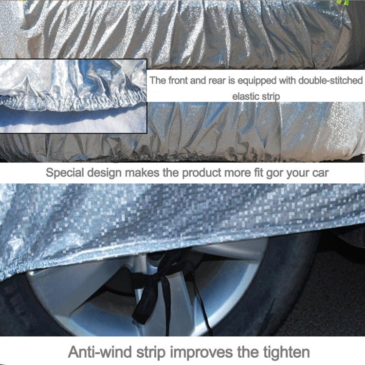 Aluminum Film PEVA Cotton Wool Anti-Dust Waterproof Sunproof Anti-frozen Anti-scratch Heat Dissipation SUV Car Cover with Warning Strips, Fits Cars up to 4.8m(187 inch) in Length ÎҵÄÉ̵ê