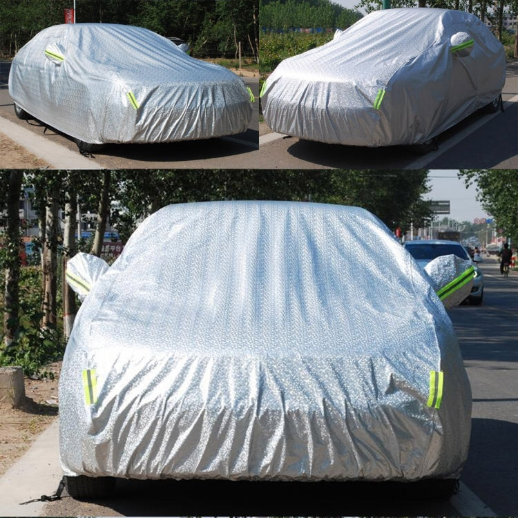 Aluminum Film PEVA Cotton Wool Anti-Dust Waterproof Sunproof Anti-frozen Anti-scratch Heat Dissipation SUV Car Cover with Warning Strips, Fits Cars up to 4.8m(187 inch) in Length ÎҵÄÉ̵ê