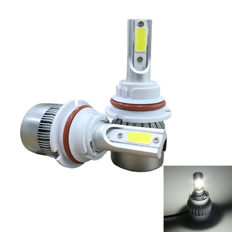 2pcs 9004 18W 1800LM 6000K Waterproof IP68 Car Auto LED Headlight with 2 COB LED Lamps, DC 9-36V