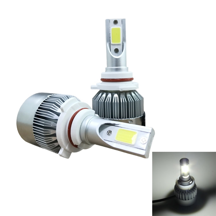 2 PCS C9 9006 18W 1800LM 6000K Waterproof IP68 Car Auto LED Headlight with 2 COB LED Lamps, DC 9-36V