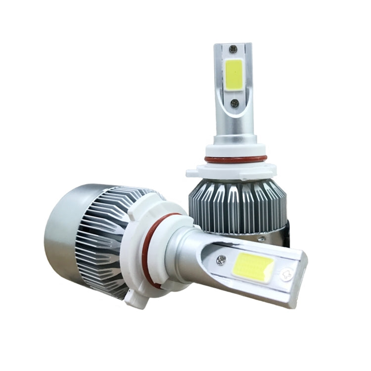 2 PCS C9 9006 18W 1800LM 6000K Waterproof IP68 Car Auto LED Headlight with 2 COB LED Lamps, DC 9-36V