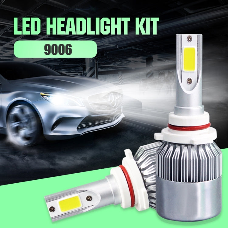 2 PCS C9 9006 18W 1800LM 6000K Waterproof IP68 Car Auto LED Headlight with 2 COB LED Lamps, DC 9-36V