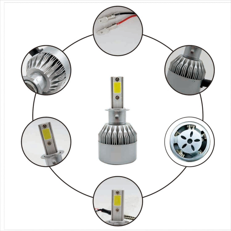 2pcs H3 18W 1800LM 6000K Waterproof IP68 Car Auto LED Headlight with 2 COB LED Lamps, DC 9-36V ÎҵÄÉ̵ê