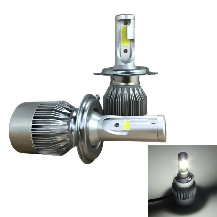 2pcs H4 18W 1800LM 6000K Waterproof IP68 Car Auto LED Headlight with 2 COB LED Lamps, DC 9-36V