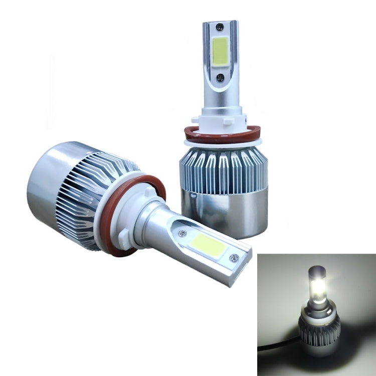 2pcs H8/H11 18W 1800LM 6000K Waterproof IP68 Car Auto LED Headlight with 2 COB LED Lamps, DC 9-36V