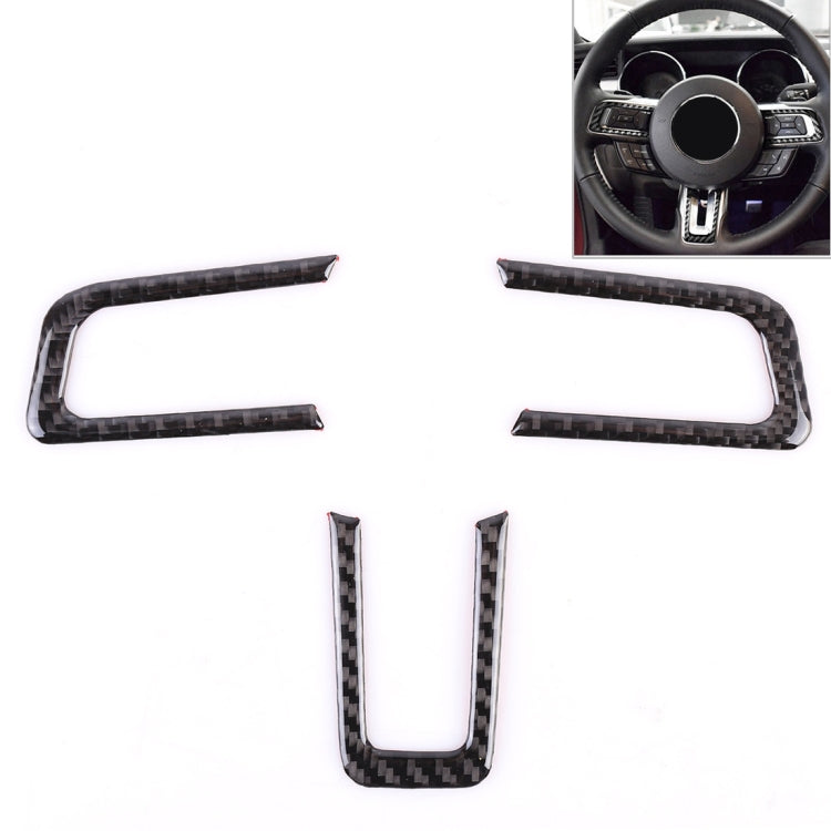 3 PCS Car Steering Wheel Button Decorative Sticker for Ford Mustang