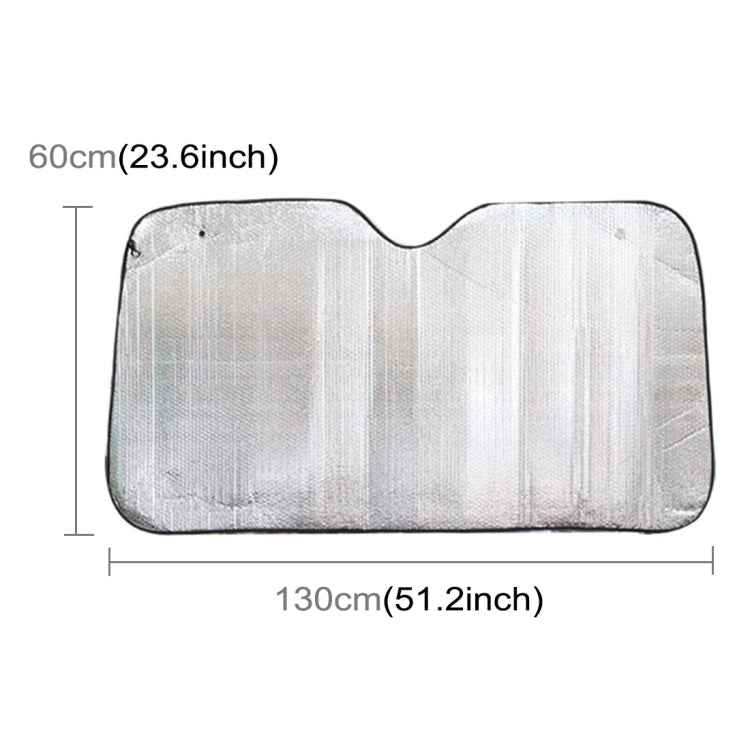 Silver Aluminum Foil Sun Shade Car Windshield Visor Cover Block Front Window Sunshade UV Protect, Size: 130 x 60cm