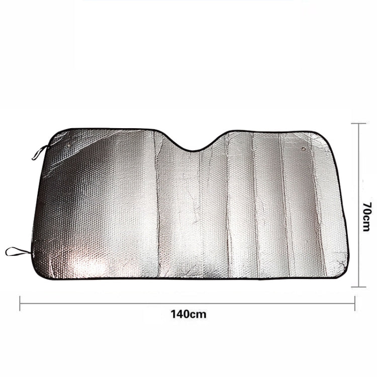 Silver Aluminum Foil Sun Shade Car Windshield Visor Cover Block Front Window Sunshade UV Protect, Size: 140 x 70cm