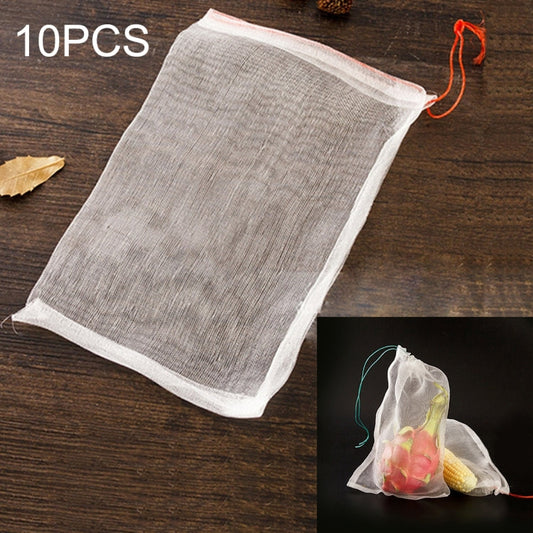 10 PCS Nylon Mesh Bag Garden Seeds Fruits Pest Control Bags Vegetable Vineyard Anti Bird Net Pest Control Net Bag Nylon Mesh Filter Accessories Supplies, Size: 15*10cm