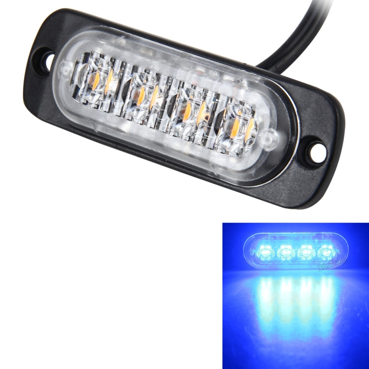 DC 12V-24V 2W 4LEDs SMD-2835 Lamps 17 Flash Patterns 3 Lines Car Flash Lamp Waterproof Car Truck Emergency Strobe Flash Warning Light, Cable Length: 90cm