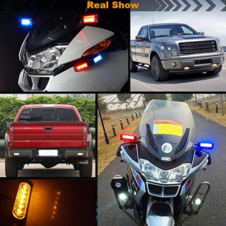 DC 12V-24V 2W 6LEDs SMD-2835 Lamps 17 Flash Patterns 3 Lines Car Flash Lamp Waterproof Car Truck Emergency Strobe Flash Warning Light, Cable Length: 90cm ÎҵÄÉ̵ê