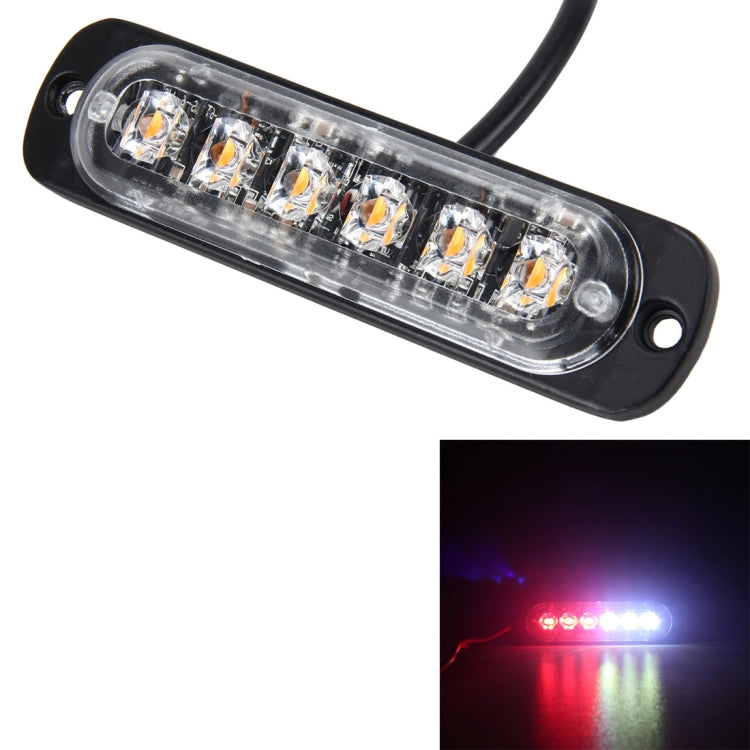 DC 12V-24V 2W 6LEDs SMD-2835 Lamps 17 Flash Patterns 3 Lines Car Flash Lamp Waterproof Car Truck Emergency Strobe Flash Warning Light, Cable Length: 90cm