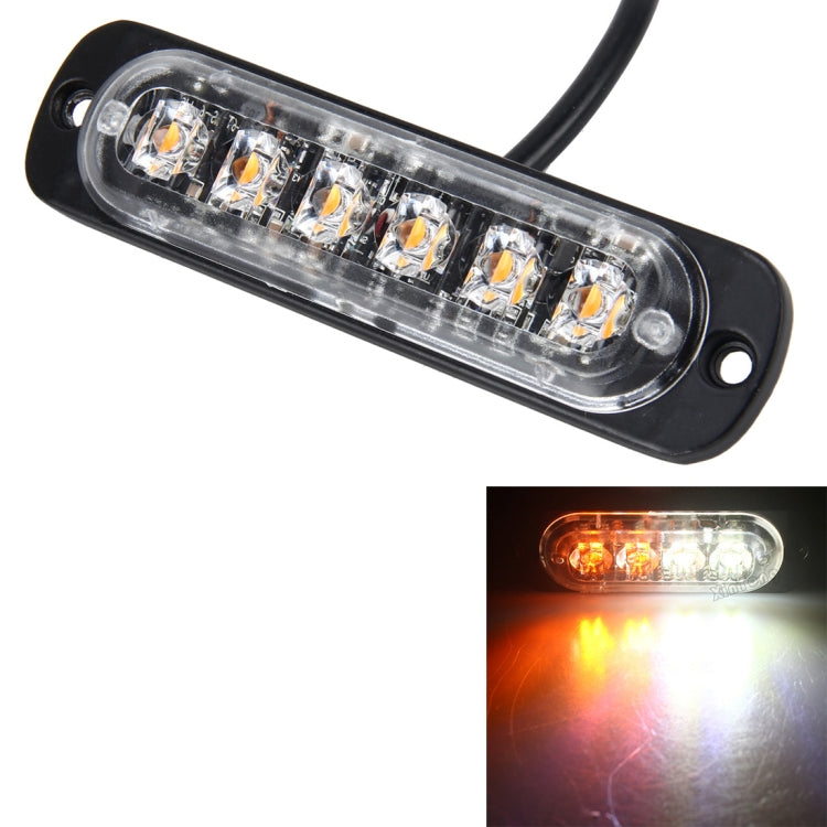 DC 12V-24V 2W 6LEDs SMD-2835 Lamps 17 Flash Patterns 3 Lines Car Flash Lamp Waterproof Car Truck Emergency Strobe Flash Warning Light, Cable Length: 90cm