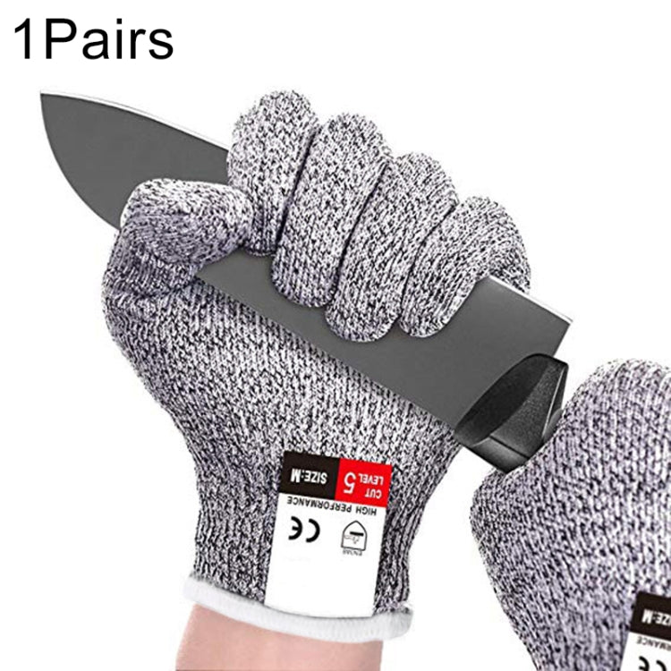 A Pair Cut-resistant Gardening Gloves HPPE Food-grade 5-Level Anti-cutting Anti-wear Safety Working Gloves, Size: S, Length: 20cm Reluova