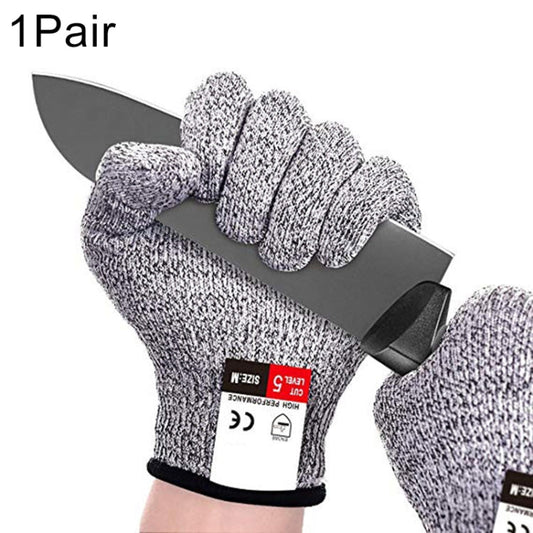 A Pair Cut-resistant Gardening Gloves HPPE Food-grade 5-Level Anti-cutting Anti-wear Safety Working Gloves, Size: S, Length: 20cm Reluova