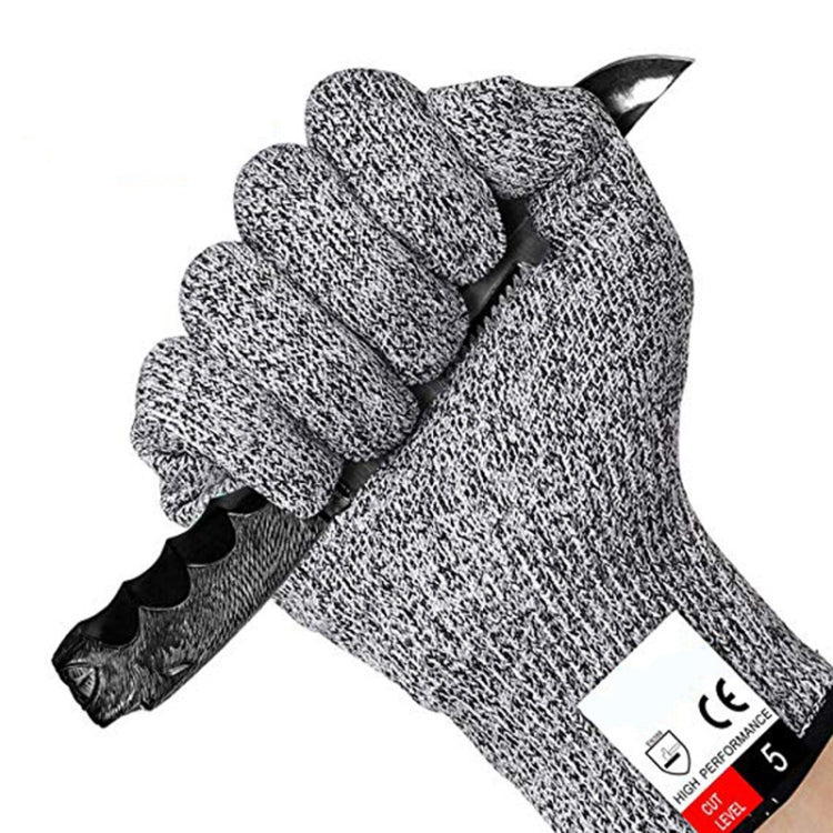 A Pair Cut-resistant Gardening Gloves HPPE Food-grade 5-Level Anti-cutting Anti-wear Safety Working Gloves, Size: M, Length: 22cm