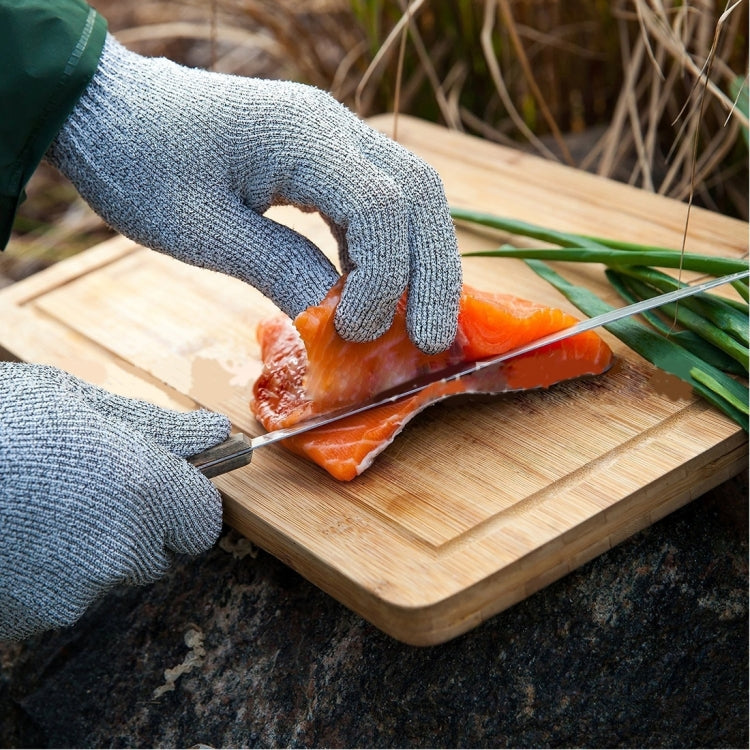 A Pair Cut-resistant Gardening Gloves HPPE Food-grade 5-Level Anti-cutting Anti-wear Safety Working Gloves, Size: L, Length: 24cm Reluova