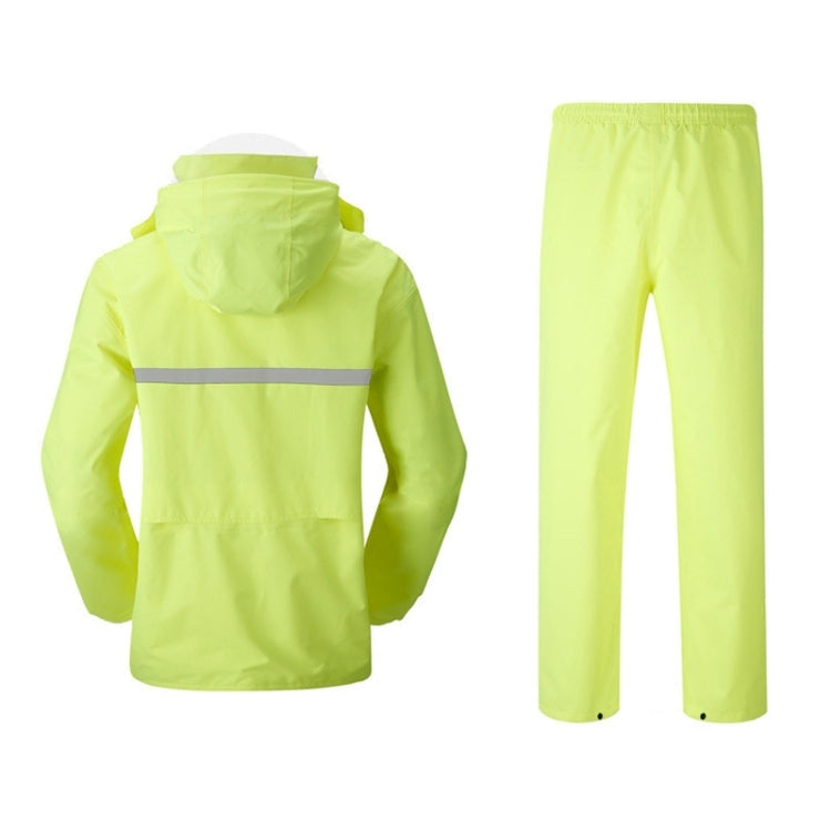 Durable Reflective Motorcycle Split Raincoat Pants Riding Bicycle Electric Bike Windproof Waterproof Rain Wear for Adult, Size: 2XL(Fluorescent Yellow) My Store