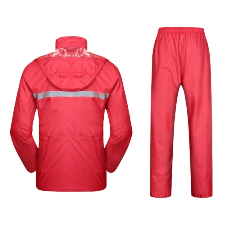 Durable Reflective Motorcycle Split Raincoat Pants Riding Bicycle Electric Bike Windproof Waterproof Rain Wear for Adult, Size: 2XL(Red) My Store