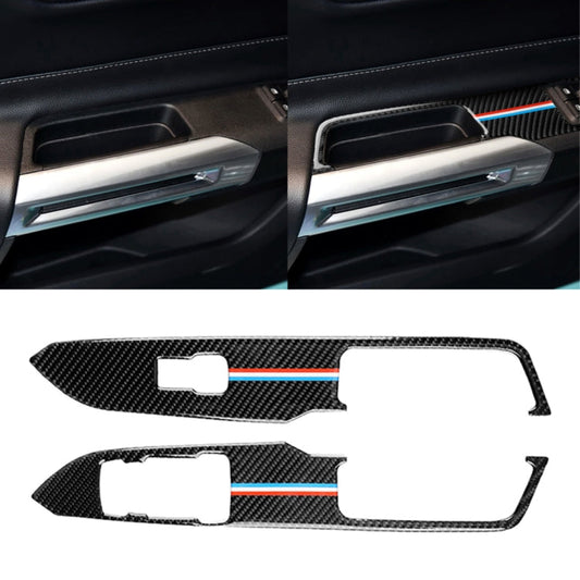 2 PCS Car USA Color Carbon Fiber Window Lift Panel Decorative Sticker for Ford Mustang 2015-2017, Left Drive-Reluova