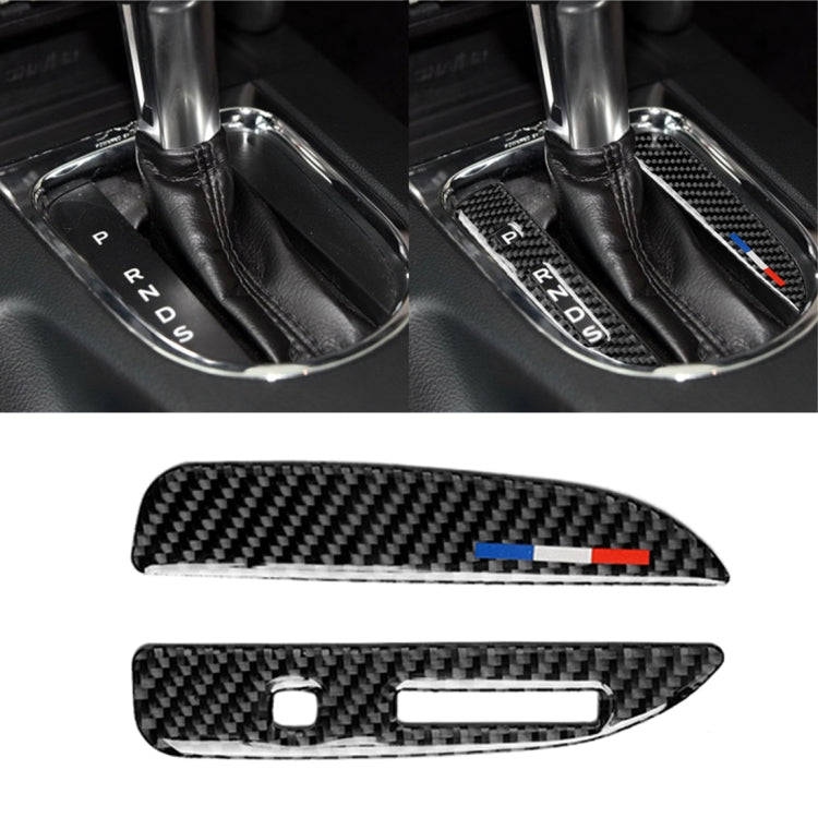 2 PCS Car USA Color Carbon Fiber Gearshift Panel Decorative Sticker for Ford Mustang 2015-2017, Left Drive-Reluova