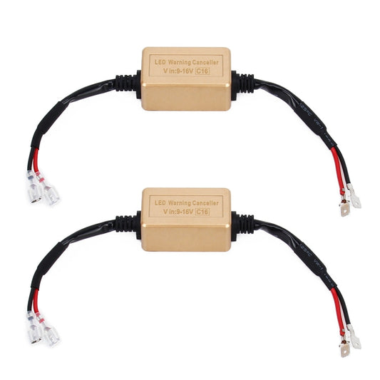 2 PCS H1 H3 LED Headlight Canbus Error Free Computer Warning Canceller Resistor Decoders Anti-Flicker Capacitor Harness-Reluova