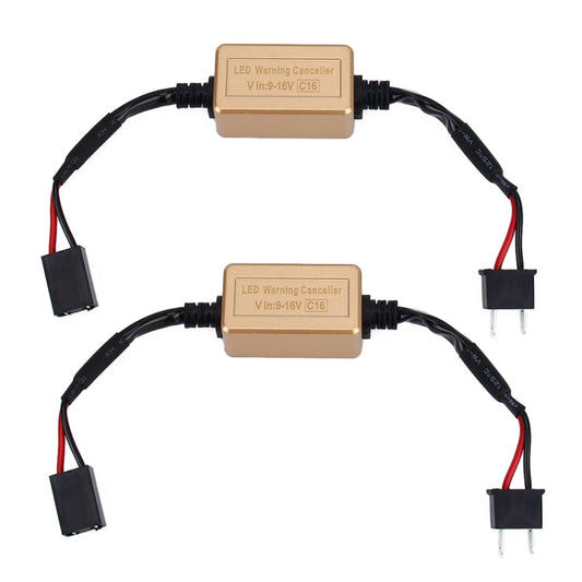 2 PCS H7 LED Headlight Canbus Error Free Computer Warning Canceller Resistor Decoders Anti-Flicker Capacitor Harness-Reluova