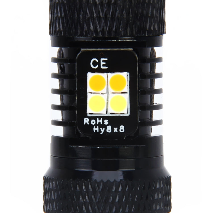 2 PCS Super Bright H16(EU) DC 12V 5W 350LM Auto Car Fog Light with 16 SMD-3030 LED Bulbs Lamp, White + Yellow Light