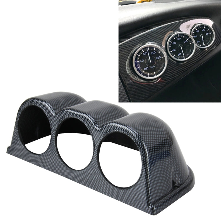 60mm Universal Horizontal Carbon lead Material 3 Triple Auto Car Dash Gauge Meter Pod Mount Holder Dashboard 3 Hole Cup Vehicle Performance Meter Instrument Accessories ÎҵÄÉ̵ê