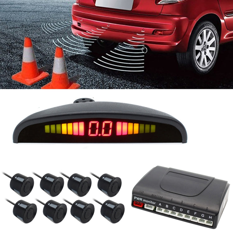 PZ-300-8 Car Parking Reversing Buzzer LED Monitor Parking Alarm Assistance System with 4*7m Front Sensors and 4*2.5m Rear Sensors ÎҵÄÉ̵ê