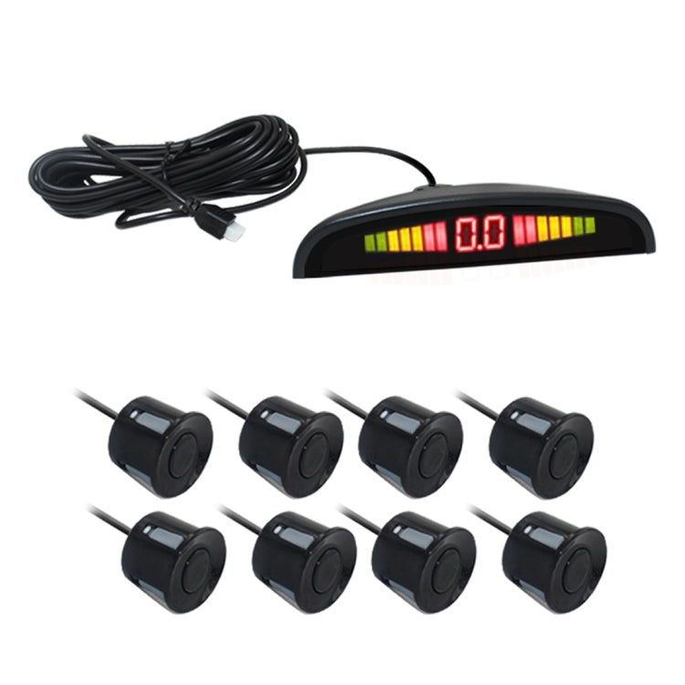 PZ-300-8 Car Parking Reversing Buzzer LED Monitor Parking Alarm Assistance System with 4*7m Front Sensors and 4*2.5m Rear Sensors ÎҵÄÉ̵ê