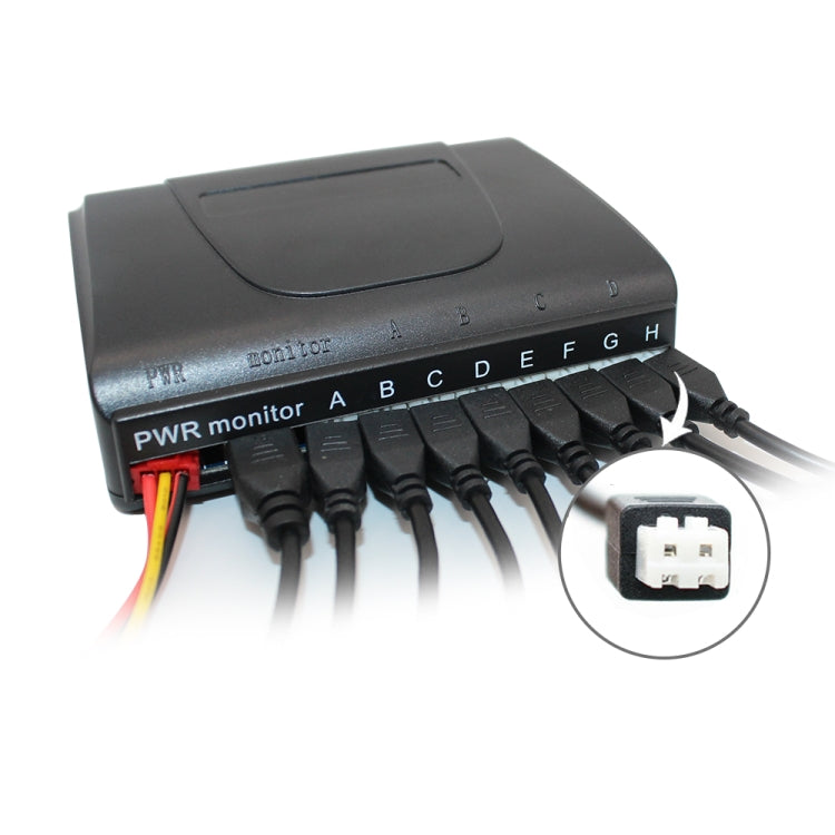 PZ-300-8 Car Parking Reversing Buzzer LED Monitor Parking Alarm Assistance System with 4*7m Front Sensors and 4*2.5m Rear Sensors