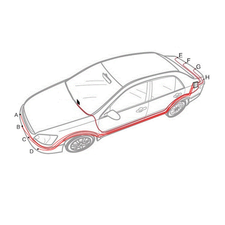 PZ-300-8 Car Parking Reversing Buzzer LED Monitor Parking Alarm Assistance System with 4*7m Front Sensors and 4*2.5m Rear Sensors