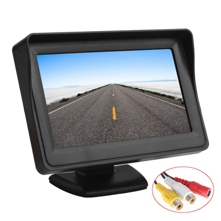 PZ601-C TFT LCD 2 Video Input 4.3 Inch Parking Monitor 2 in 1 with 648*488 Pixels Rear View Camera Glass Lens with 6m RCA Video Cable