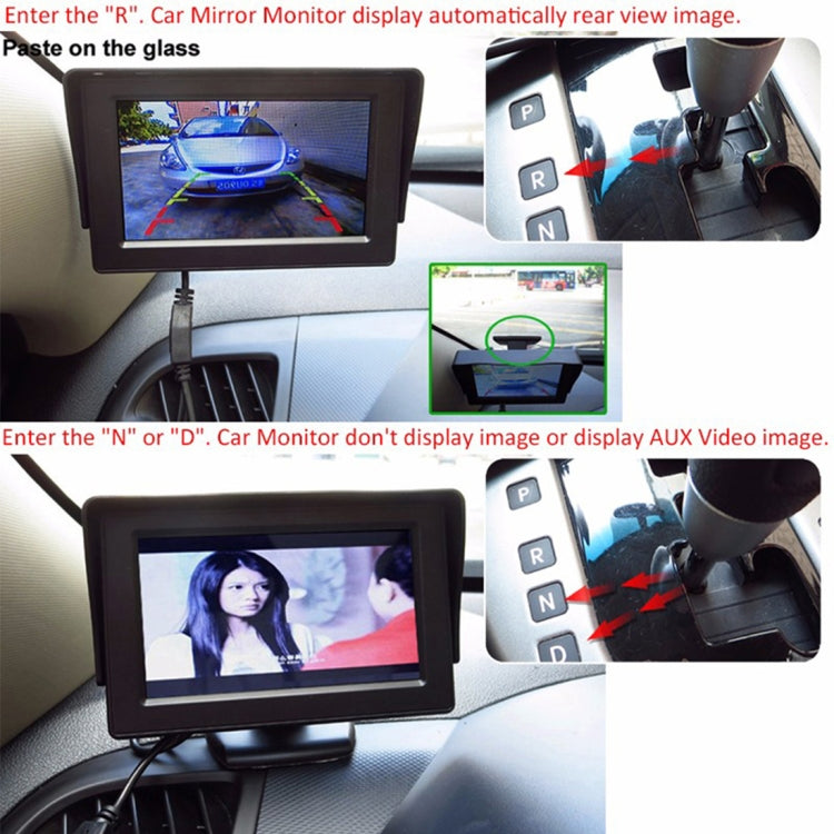 PZ601-C TFT LCD 2 Video Input 4.3 Inch Parking Monitor 2 in 1 with 648*488 Pixels Rear View Camera Glass Lens with 6m RCA Video Cable ÎҵÄÉ̵ê