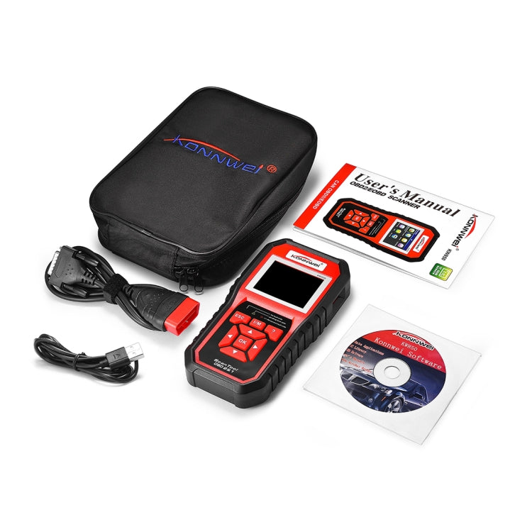 KONNWEI KW850 OBDII / CAN Car Auto Diagnostic Scan Tools  Auto Scan Adapter Scan Tool  Supports 8 Languages and 6 Protocols (Can Also Detect Battery and Voltage, Only Detect 12V Gasoline Car)