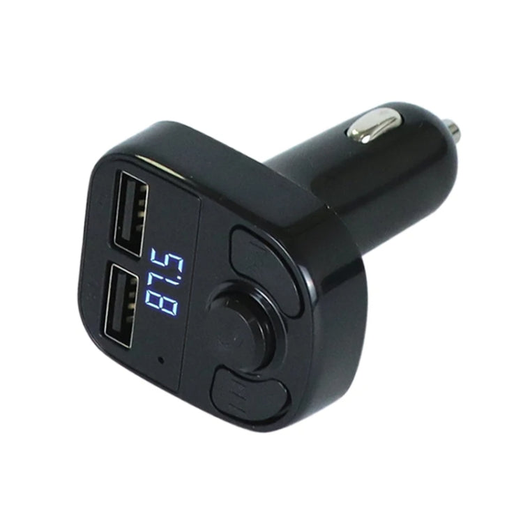 X8 Car MP3 Wireless Stereo Music Player Full Frequent FM Transmitter Wireless Car Charger Adapter with Dual USB Ports Digital Display Support U Disk and TF Card Wireless Headset for Mobile Phone