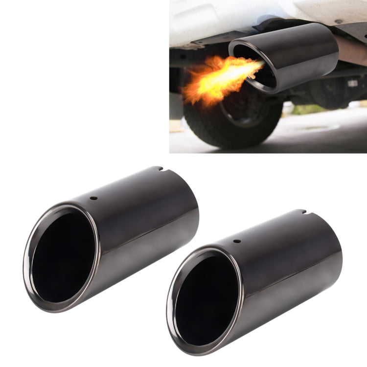 2 PCS Car Styling Stainless Steel Exhaust Tail Muffler Tip Pipe for VW Volkswagen 1.8T/2T Swept Volume, Audi A1/A3/A4L/Q3/Q5