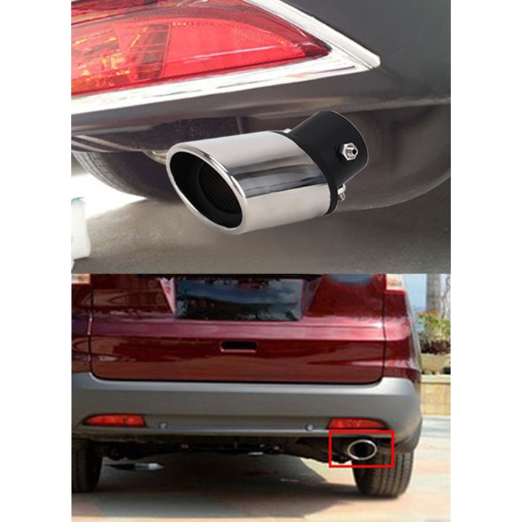 Universal Car Styling Stainless Steel Curved Bolt-on Exhaust Tail Muffler Tip Pipe with Mesh