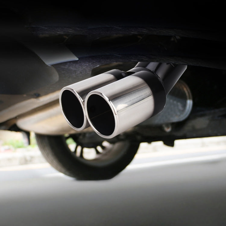 Universal Car Styling Stainless Steel Curved Double Outlets Exhaust Tail Muffler Tip Pipe ÎҵÄÉ̵ê