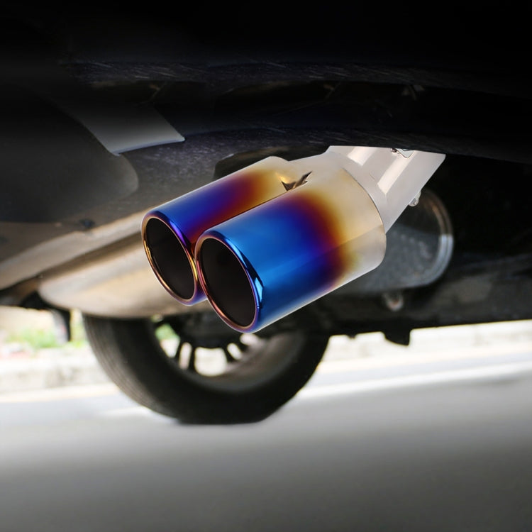 Universal Car Styling Stainless Steel Curved Double Outlets Exhaust Tail Muffler Tip Pipe ÎҵÄÉ̵ê