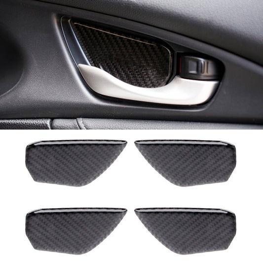 Carbon Fiber Inner Door Handle Bowl Cover Trim Decals Decorative Sticker for Honda Civic 10th Gen ÎҵÄÉ̵ê