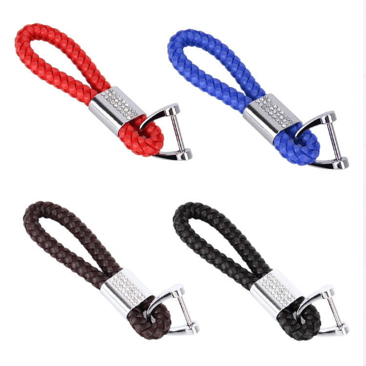 PU Leather Braided Strap Crystal Inlaid Keychain Keyring, Random Color Delivery ÎҵÄÉ̵ê