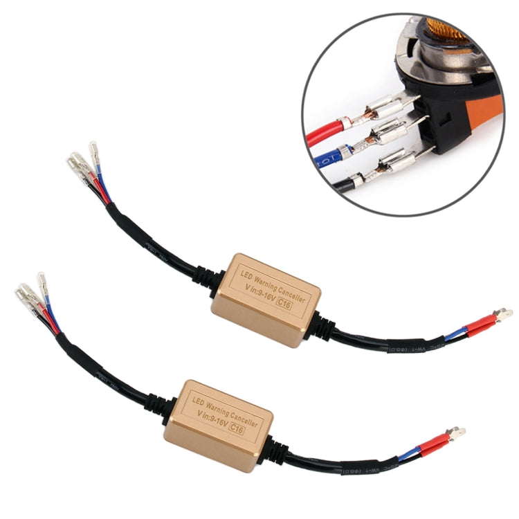 2 PCS H15 LED Headlight Canbus Error Free Computer Warning Canceller Resistor Decoders Anti-Flicker Capacitor Harness-Reluova