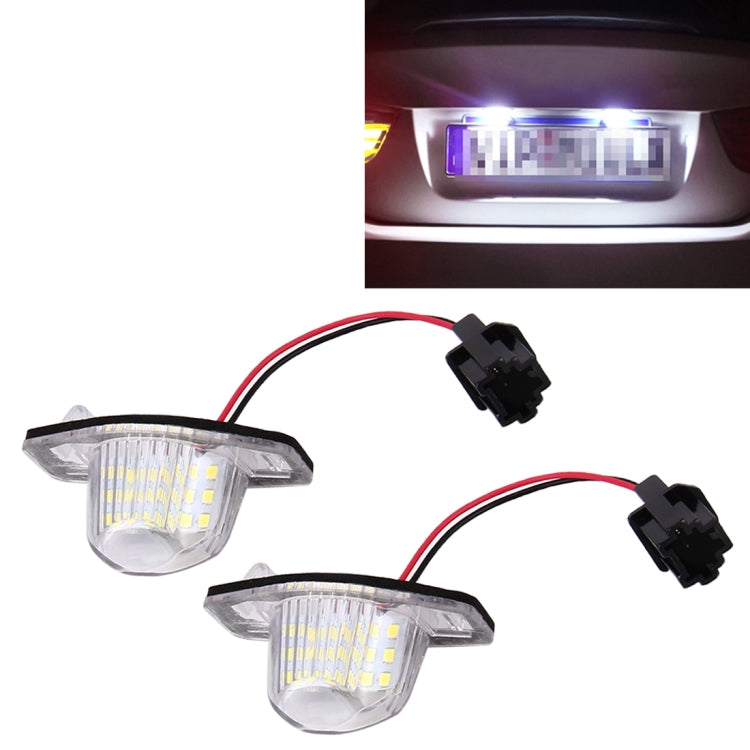 2 PCS DC 12V 2W 120LM 6000K LED License Plate Light 18-SMD 3528 Bulbs Lamps for Honda JAZZ(FIT) 02-17, Odyssay 08-17, Stream 01-05, CR-V 07-17-Reluova