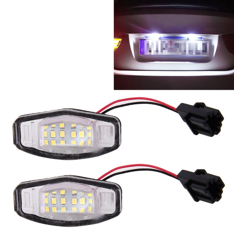 2 PCS DC 12V 2W 120LM 6000K LED License Plate Light 18-SMD Bulbs Lamps for Honda Civic VII4/5D 01-05, VIII 06-17, City 4D 03-09, Lengend 99-04