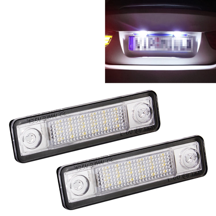 2 PCS DC 12V 2W 120LM 6000K LED License Plate Light 18-SMD Bulbs Lamps for Astra F 91-98, G Estate(F69) 98-05, Opel Corsa B 93-00, Omega A 86-94