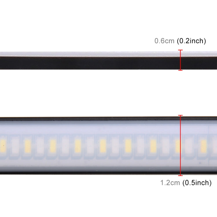 45cm 12W 3014-SMD LED 720LM Car Bulb Turn Signal Auto Reverse Lamp Daytime Running Light Source (White Light+Yellow Light)-Reluova